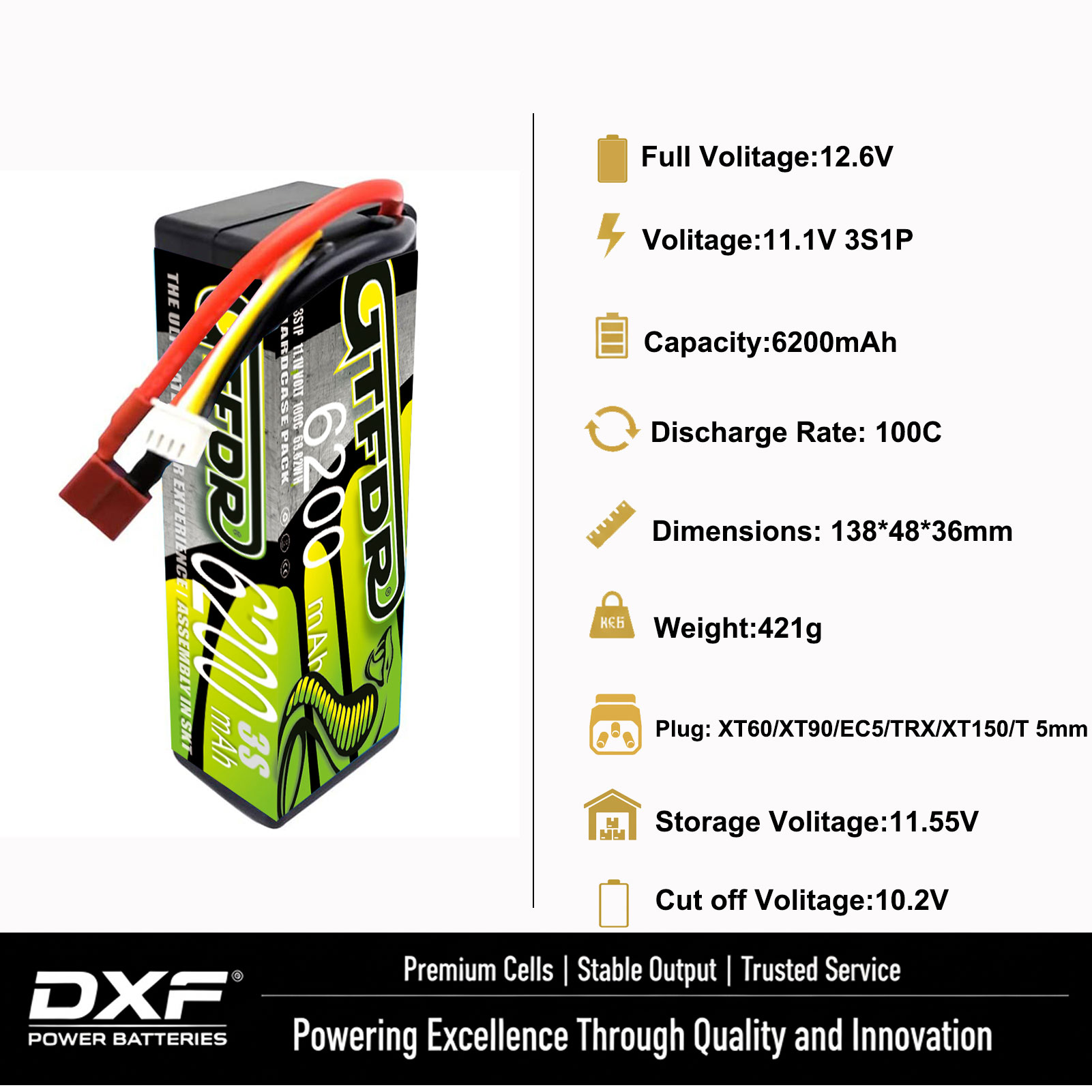 Bateria Lipo GTFDR 3S 11.1V 11 - 6S Lipo Battery 22.2V 5000Mah avaliação e preço