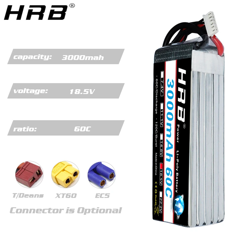 Bateria lipo hrb 2s 3s 4S 6S 5 - 4S Lipo Battery 14.8V 6000Mah avaliação e preço