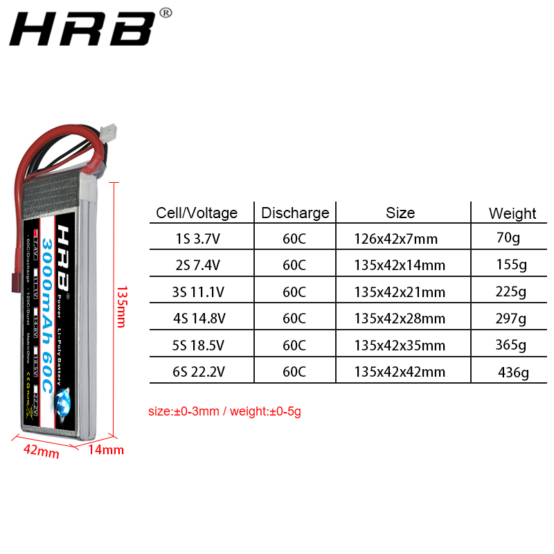 Bateria lipo hrb 2s 3s 4S 6S 5 - 4S Lipo Battery 14.8V 6000Mah avaliação e preço